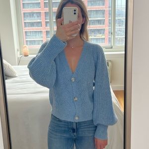 Aqua Cashmere Bouclé Sleeve Cardigan - Bloomingdale’s Exclusive